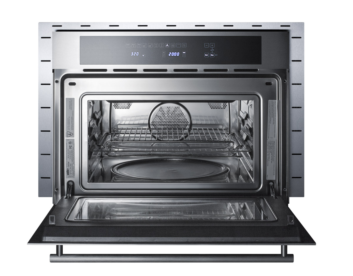 Stainless steel trim kit to extend width of CMV24 speed oven to 27